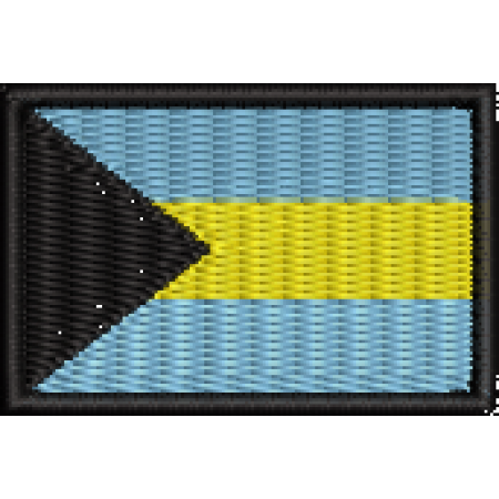 Patch Bordado Mini Bandeira Bahamas 3x4,5cm Cód.MBP87