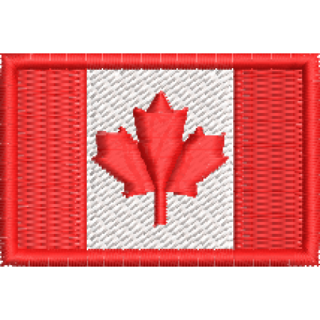 Patch Bordado Mini Bandeira Canadá 3x4,5cm Cód.MBP75