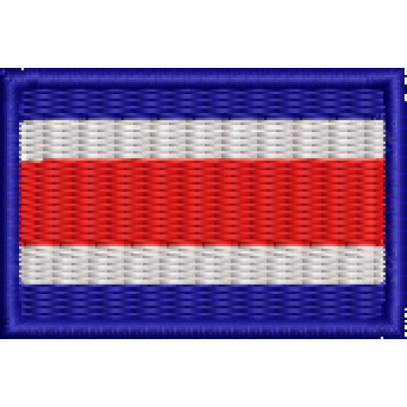 Patch Bordado Mini Bandeira Costa Rica 3x4,5 cm Cód.MBP88