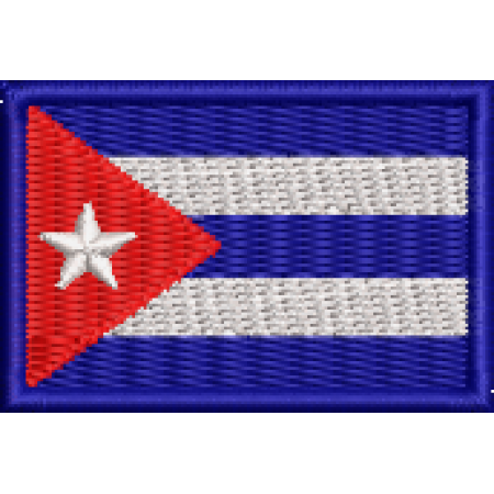 Patch Bordado Mini Bandeira Cuba 3x4,5 cm Cód.MBP95