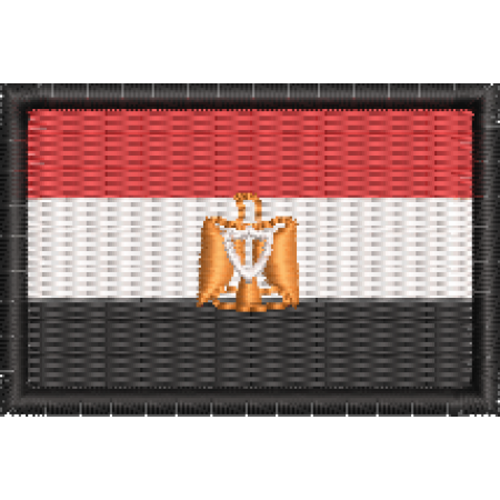 Patch Bordado Mini Bandeira Egito 3x4,5 cm Cód.MBP54