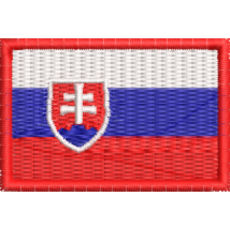 Patch Bordado Mini Bandeira Eslováquia 3x4,5 cm Cód.MBP77