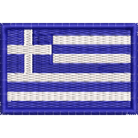 Patch Bordado Mini Bandeira Grécia 3x4,5 Cód.MBP53
