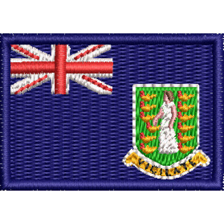 Patch Bordado Mini Bandeira Ilhas Virgens Britânicas 3x4,5 cm Cód.MBP293