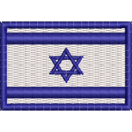 Patch Bordado Mini Bandeira Israel 3x4,5 cm Cód.MBP49
