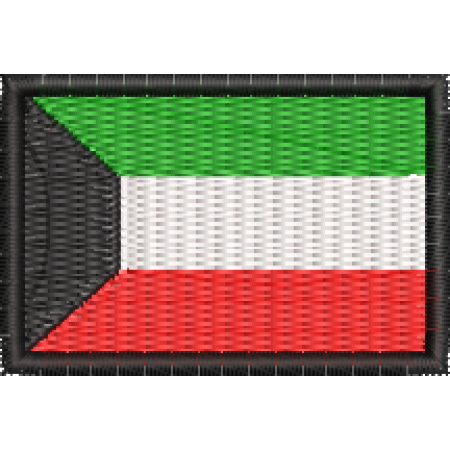 Patch Bordado Mini Bandeira Kuwait 3x4,5 cm Cód.MBP30
