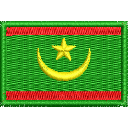 Patch Bordado Mini Bandeira Mauritânia 3x4,5 cm Cód.MBP213 