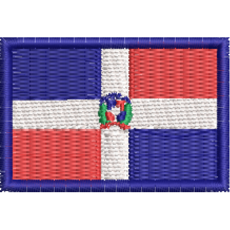Patch Bordado Mini Bandeira República Dominicana 3x4,5 cm Cód.MBP116