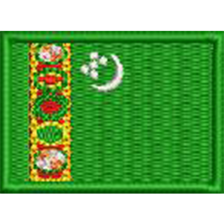 Patch Bordado  Mini Bandeira Turcomenistão 3x4,5 cm Cód.MBP243