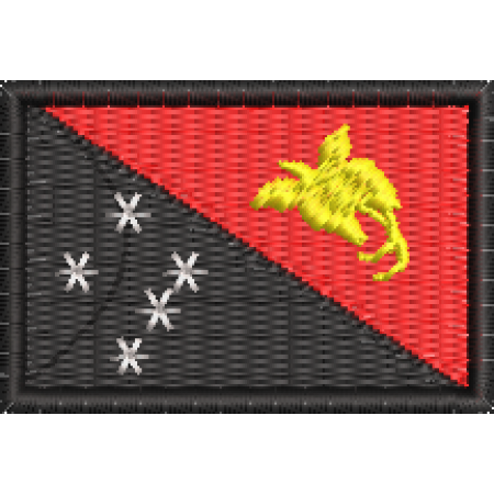 Patch Bordado  Mini Bandeira Papua Nova Guiné 3x4,5 cm Cód.MBP220