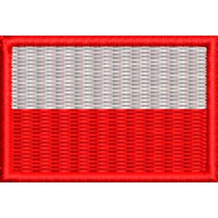 Patch Bordado  Mini Bandeira Polônia 3x4,5 cm Cód.MBP16