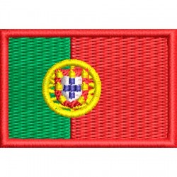 Patch Bordado  Mini Bandeira Portugal 3x4,5 cm Cód.MBP44
