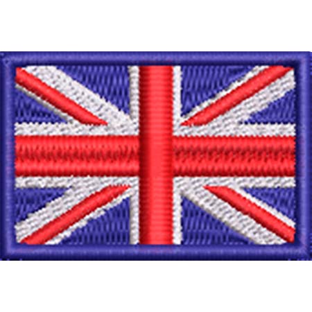 Patch Bordado  Mini Bandeira Reino Unido da Grã Bretanha 3x4,5 cm Cód.MBP10