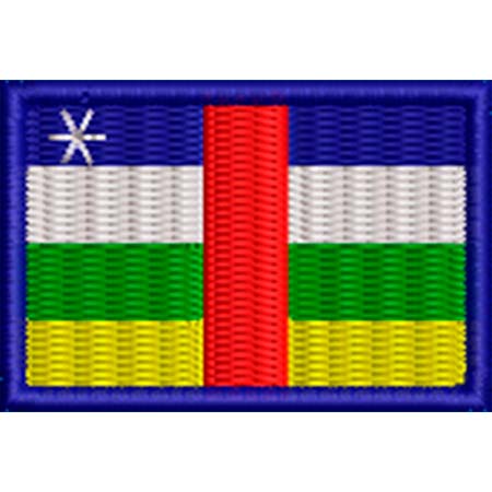 Patch Bordado  Mini Bandeira República Centro Africana 3x4,5 cm Cód.MBP223