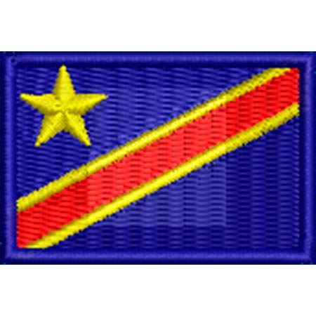 Patch Bordado  Mini Bandeira República Democrática do Congo 3x4,5 cm Cód.MBP224