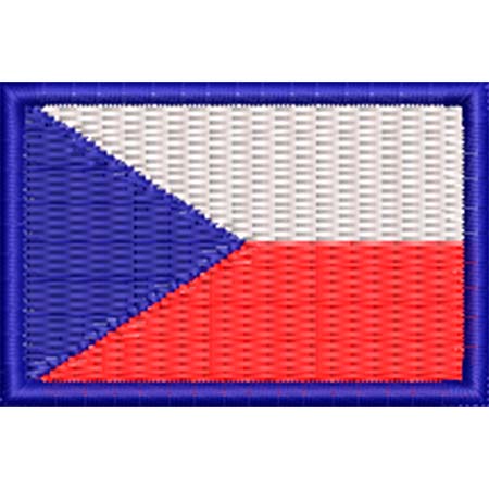 Patch Bordado  Mini Bandeira República Tcheca 3x4,5 cm Cód.MBP12