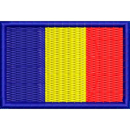 Patch Bordado  Mini Bandeira Romênia 3x4,5 cm Cód.MBP134