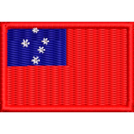 Patch Bordado  Mini Bandeira Samoa 3x4,5 cm Cód.MBP225