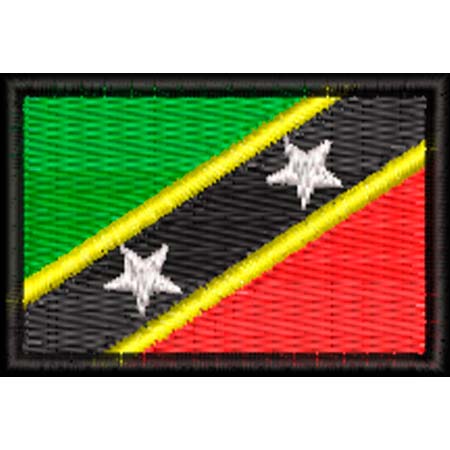 Patch Bordado  Mini Bandeira São Cristovão e Nevis 3x4,5 cm Cód.MBP228