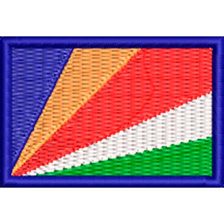 Patch Bordado  Mini Bandeira Seicheles 3x4,5 cm Cód.MBP232