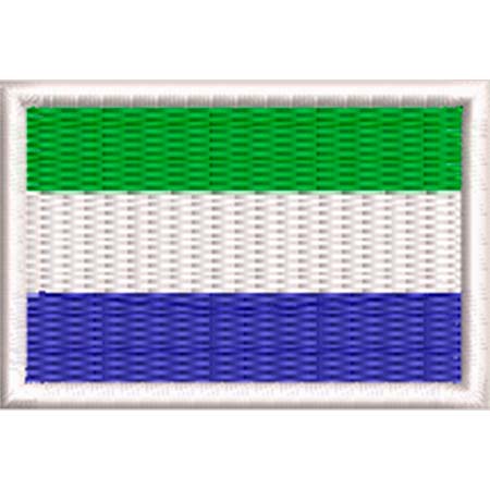 Patch Bordado  Mini Bandeira Serra Leoa 3x4,5 cm Cód.MBP231