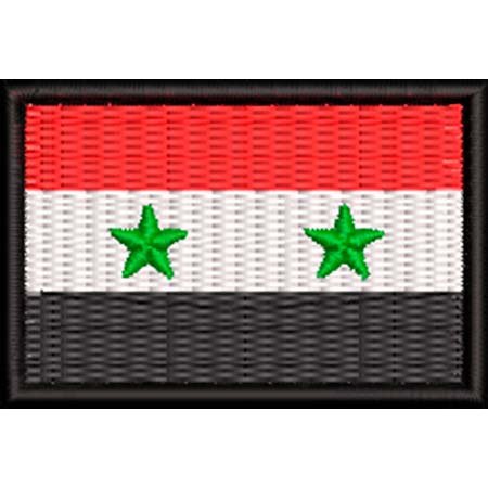 Patch Bordado  Mini Bandeira Síria 3x4,5 cm Cód.MBP147