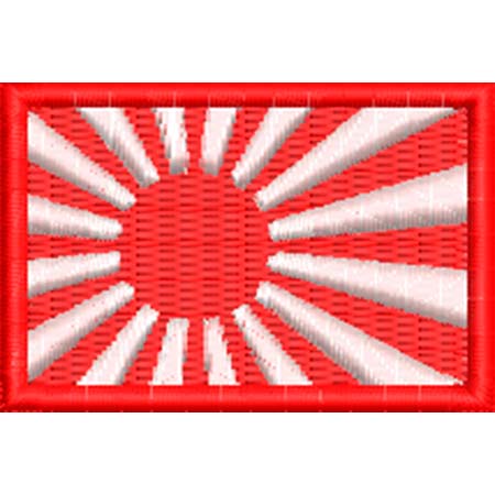 Patch Bordado  Mini Bandeira Sol Nascente 3x4,5 cm Cód.MBP60