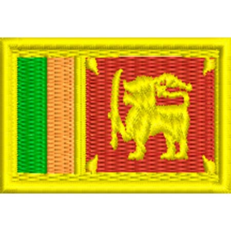 Patch Bordado  Mini Bandeira Sri Lanka 3x4,5 cm Cód.MBP234