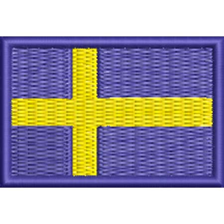 Patch Bordado  Mini Bandeira Suécia 3x4,5 cm Cód.MBP17 