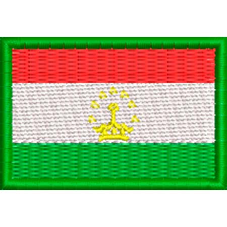 Patch Bordado  Mini Bandeira Tadjiquistão 3x4,5 cm Cód.MBP238
