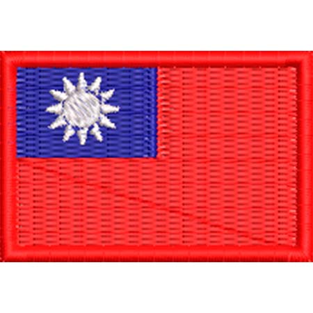 Patch Bordado  Mini Bandeira Taiwan 3x4,5 cm Cód.MBP103