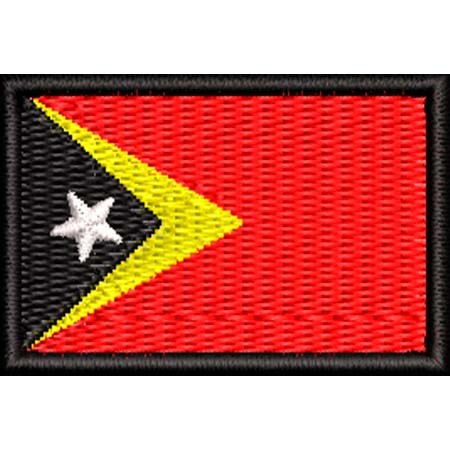 Patch Bordado  Mini Bandeira Timor Leste 3x4,5 cm Cód.MBP93