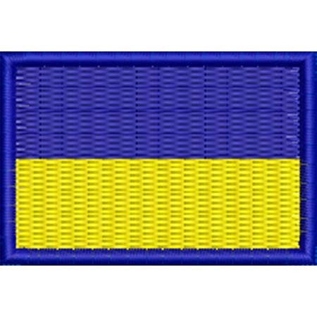 Patch Bordado  Mini Bandeira Ucrânia 3x4,5 cm Cód.MBP114