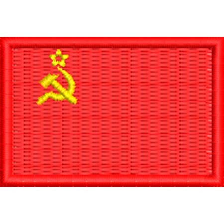 Patch Bordado  Mini Bandeira União Soviética 3x4,5 cm Cód.MBP4 