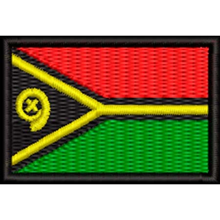 Patch Bordado  Mini Bandeira Vanuatu 3x4,5 cm Cód.MBP242