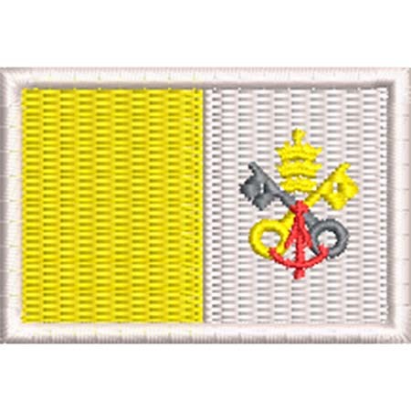 Patch Bordado  Mini Bandeira Vaticano 3x4,5 cm Cód.MBP52