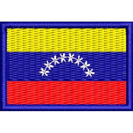 Patch Bordado  Mini Bandeira Venezuela 3x4,5 cm Cód.MBP90