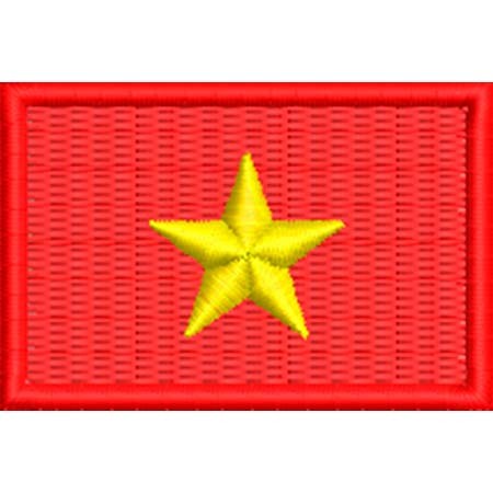 Patch Bordado  Mini Bandeira Vietnã 3x4,5 cm Cód.MBP67