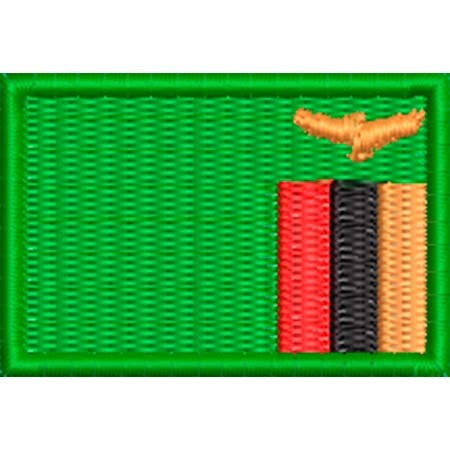 Patch Bordado  Mini Bandeira Zâmbia 3x4,5 cm Cód.MBP126