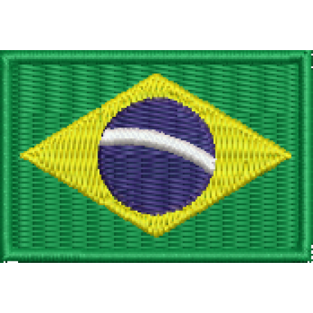Patch Bordado Mini Bandeira Brasil 3x4,5 cm Cód.MBP11