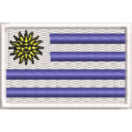 Patch Bordado  Mini Bandeira Uruguai 3x4,5 cm Cód.MBP3