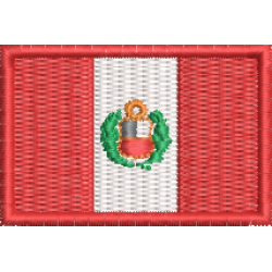 Patch Bordado  Mini Bandeira Peru 3x4,5 cm Cód.MBP23