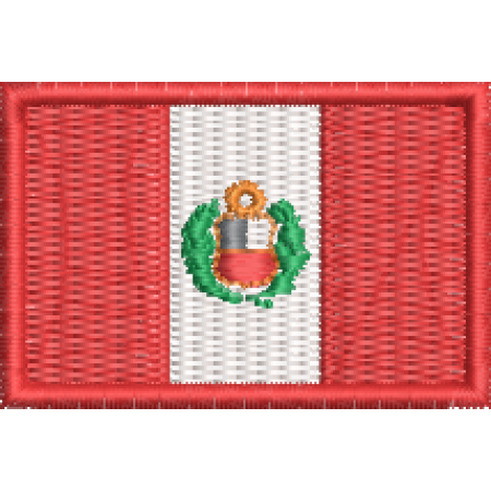 Patch Bordado  Mini Bandeira Peru 3x4,5 cm Cód.MBP23