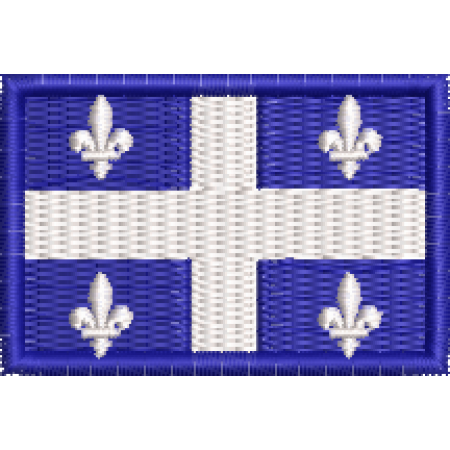 Patch Bordado Mini Bandeira  Quebec 3x4,5 cm Cód.MBP136