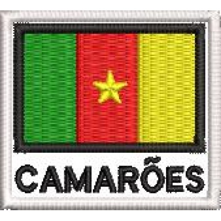 Patch Bordado Bandeira Camarões 4,5x5 cm Cód.BDN1