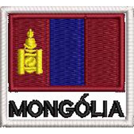 Patch Bordado Bandeira Mongólia 4,5x5 cm Cód.BDN101