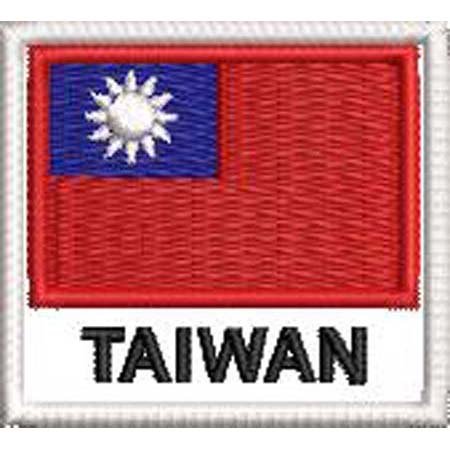 Patch Bordado Bandeira Taiwan 4,5x5 cm Cód.BDN103