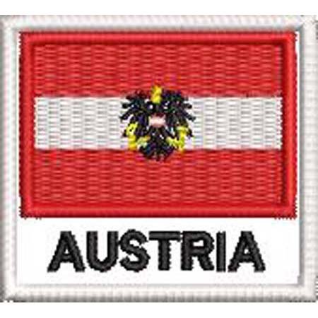 Patch Bordado Bandeira Áustria Bandeira Estatal  4,5x5 cm Cód.BDN104