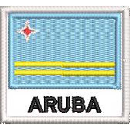 Patch Bordado Bandeira Aruba 4,5x5 cm Cód.BDN106