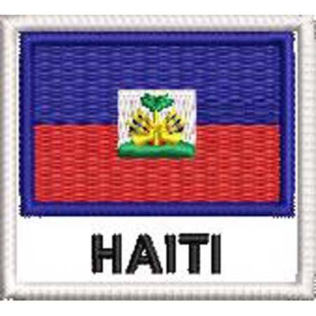 Patch Bordado Bandeira Haiti 4,5x5 cm Cód.BDN108